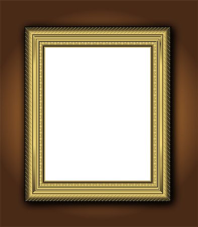 Frame old antique gold Baroque vintage picture classic vector Stock Photo - Budget Royalty-Free & Subscription, Code: 400-04407207