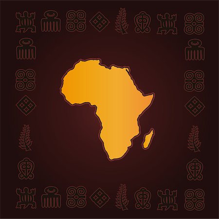 Africa card map vector template Stock Photo - Budget Royalty-Free & Subscription, Code: 400-04407215