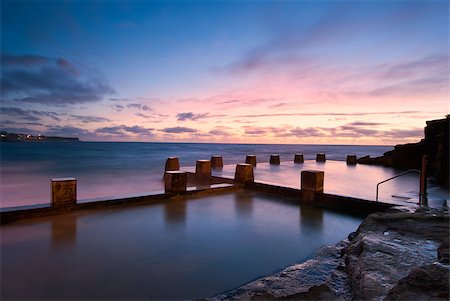 summer beach break - Dawn at a tidal pool in Coogee - a famous beach in eastern Sydney (it is near Bondi) Stock Photo - Budget Royalty-Free & Subscription, Code: 400-04407391