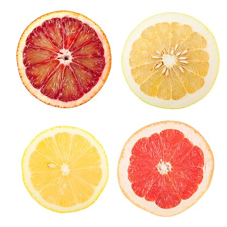 citrus slices isolated on white background Foto de stock - Super Valor sin royalties y Suscripción, Código: 400-04407421
