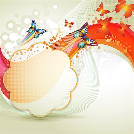 Colorful background with butterfly Stock Photo - Budget Royalty-Free & Subscription, Code: 400-04407495