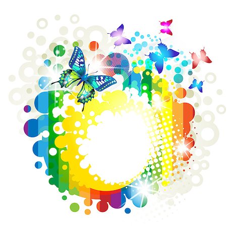 Colorful background with butterfly Stock Photo - Budget Royalty-Free & Subscription, Code: 400-04407537