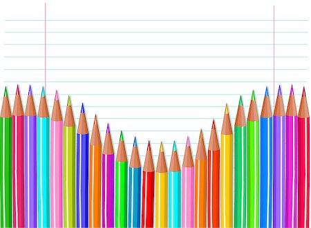 school kindergarten wallpapers - Back to school color pencils background Stock Photo - Budget Royalty-Free & Subscription, Code: 400-04407563