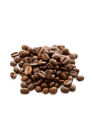 photo of delicious coffee beans on white isolated background Stock Photo - Budget Royalty-Free & Subscription, Code: 400-04407868