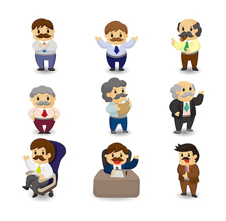 cartoon boss and Manager icon set Stock Photo - Budget Royalty-Free & Subscription, Code: 400-04407907