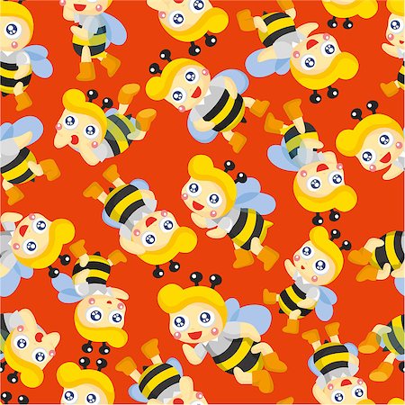 simsearch:400-04407926,k - cartoon bee boy seamless pattern Fotografie stock - Microstock e Abbonamento, Codice: 400-04407926