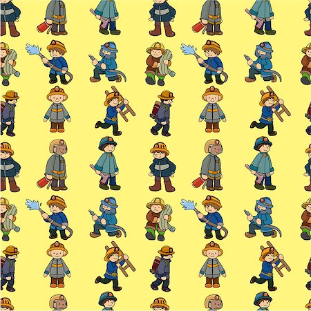 cartoon Fireman seamless pattern Stock Photo - Budget Royalty-Free & Subscription, Code: 400-04407942