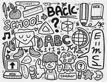 paper and pencil icon - doodle school Stock Photo - Budget Royalty-Free & Subscription, Code: 400-04407958