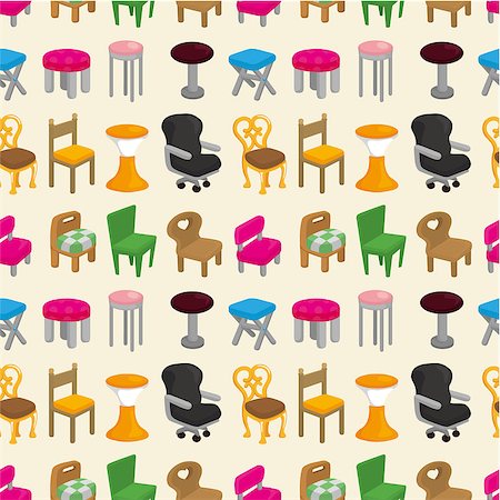 chair furniture seamless pattern Stock Photo - Budget Royalty-Free & Subscription, Code: 400-04407951