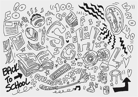 doodle drawing of book - doodle school Stock Photo - Budget Royalty-Free & Subscription, Code: 400-04407960