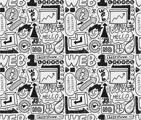 doodle art lettering - seamless web pattern Photographie de stock - Aubaine LD & Abonnement, Code: 400-04407972