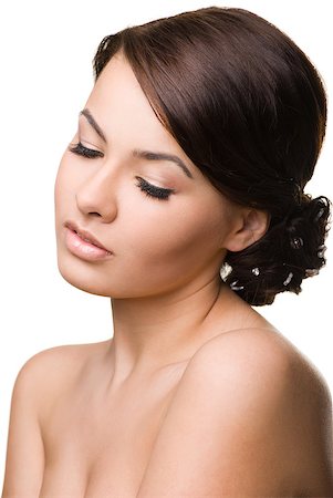 Close-up portrait of sexy caucasian young woman on white background Fotografie stock - Microstock e Abbonamento, Codice: 400-04408053