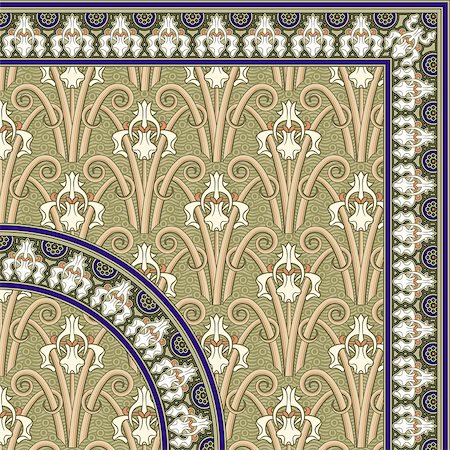 simsearch:633-02645489,k - A perfect, high quality and detail, classic seamless pattern with a repetitive frame, with both squared and round version. Photographie de stock - Aubaine LD & Abonnement, Code: 400-04408075