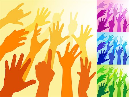 raising hand in a crowd - A collection of hands and raised arms shapes Stock Photo - Budget Royalty-Free & Subscription, Code: 400-04408083