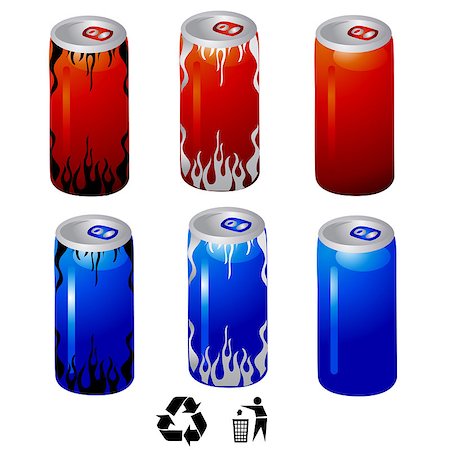 soda, fizz - energy drink cans vector Stock Photo - Budget Royalty-Free & Subscription, Code: 400-04408092