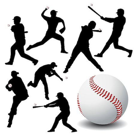 simsearch:400-05089629,k - baseball player vector Photographie de stock - Aubaine LD & Abonnement, Code: 400-04408106