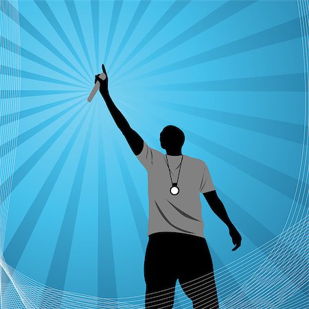 silhouette man on microphone - rapper vector illustration Stock Photo - Budget Royalty-Free & Subscription, Code: 400-04408110
