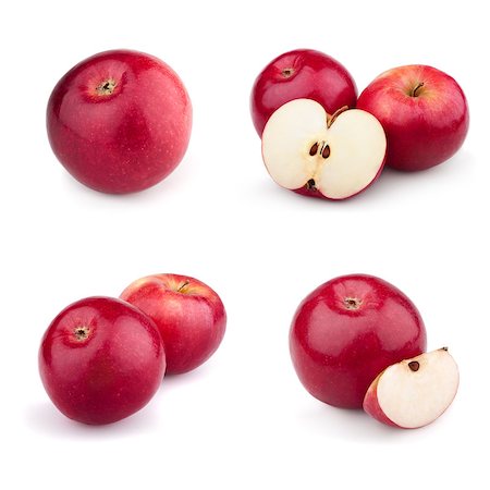 simsearch:400-04898692,k - Set of red apples isolated on a white background Foto de stock - Royalty-Free Super Valor e Assinatura, Número: 400-04408139