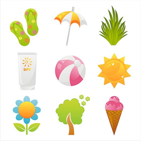 simsearch:400-08779810,k - set of 9 colorful summer icons Stock Photo - Budget Royalty-Free & Subscription, Code: 400-04408212