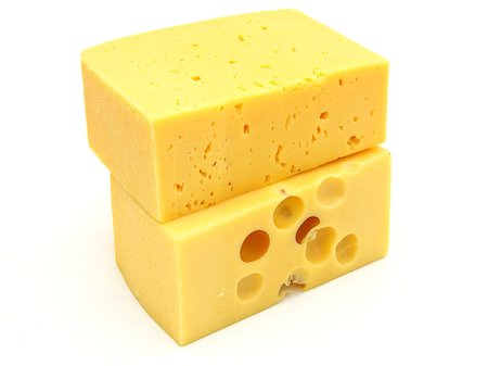 simsearch:400-06919923,k - piece of cheese isolated on a white background Stockbilder - Microstock & Abonnement, Bildnummer: 400-04408233