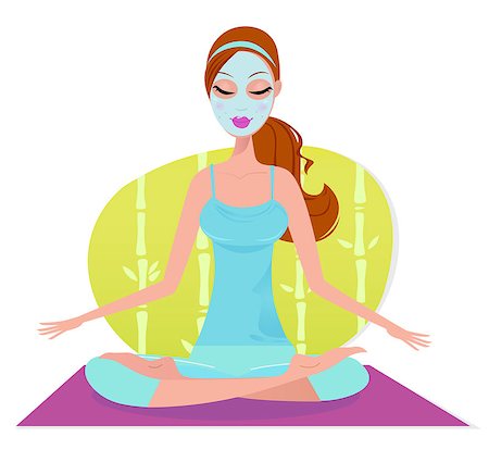 simsearch:400-04335941,k - Beautiful meditating woman in yoga pose. Vector Illustration. Stock Photo - Budget Royalty-Free & Subscription, Code: 400-04408320