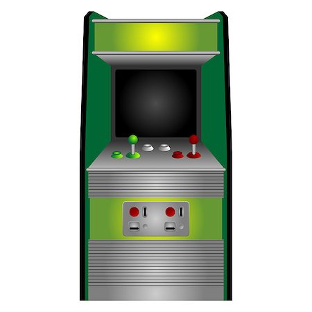 pnog (artist) - Vintage arcade machine isolated over white background Foto de stock - Super Valor sin royalties y Suscripción, Código: 400-04408451