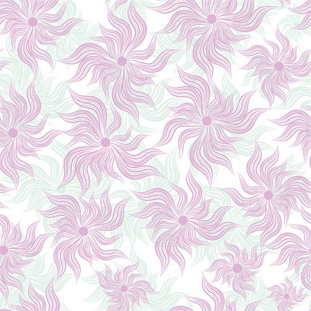simsearch:400-04863614,k - Abstract art vector flower seamless background pattern, floral vintage illustration. Cute, filigree wallpaper with flourishes. Foto de stock - Royalty-Free Super Valor e Assinatura, Número: 400-04408489