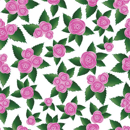 simsearch:400-07055210,k - Pink vector rose seamless flower background pattern, floral vintage illustration. Cute backdrop. Foto de stock - Super Valor sin royalties y Suscripción, Código: 400-04408504