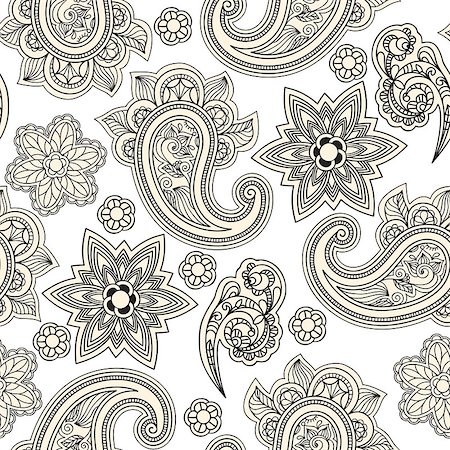 paisleymuster - vector seamless paisley background Stockbilder - Microstock & Abonnement, Bildnummer: 400-04408864