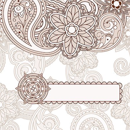 vector  paisley background with frame for your text Stock Photo - Budget Royalty-Free & Subscription, Code: 400-04408861