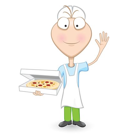 simsearch:400-07224182,k - Boy Chef Showing A Delicious PizzaÑ? Illustration on white. Stockbilder - Microstock & Abonnement, Bildnummer: 400-04409076