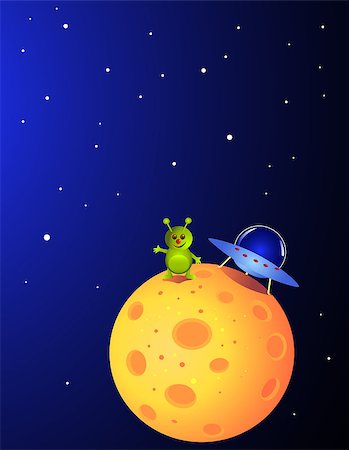 saturno (planeta) - Funny alien cartoon Foto de stock - Super Valor sin royalties y Suscripción, Código: 400-04409621