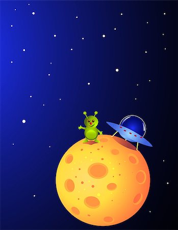 stars cartoon galaxy - Funny alien cartoon Stock Photo - Budget Royalty-Free & Subscription, Code: 400-04409621