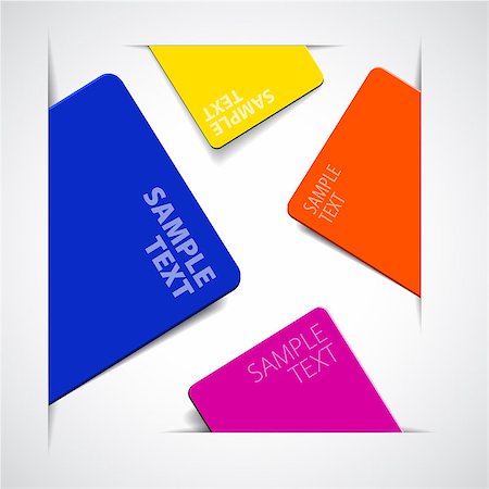 simsearch:400-05692102,k - Set of vector colorful paper cards with place for your text Photographie de stock - Aubaine LD & Abonnement, Code: 400-04409735