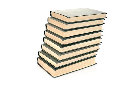 dusty book - old books stack isolated on white Stock Photo - Budget Royalty-Free & Subscription, Code: 400-04409854