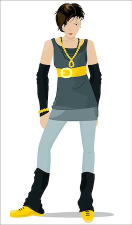 Vector hipster girl. Easy to edit and modify. EPS file included. Photographie de stock - Aubaine LD & Abonnement, Code: 400-04400236