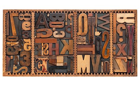 puntuación - vintage letterpress printing blocks abstract with variety of  letters, numbers, punctuation signs in old box Foto de stock - Super Valor sin royalties y Suscripción, Código: 400-04400284