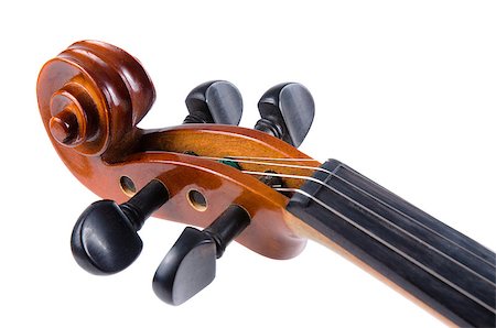 simsearch:400-04794660,k - Violin close up isolated on white background. Foto de stock - Royalty-Free Super Valor e Assinatura, Número: 400-04400282