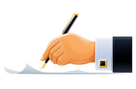 writing hand with pen vector illustration isolated on white background Stock Photo - Budget Royalty-Free & Subscription, Code: 400-04400357