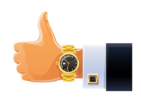 watch on hand vector illustration isolated white background Photographie de stock - Aubaine LD & Abonnement, Code: 400-04400358