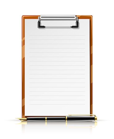 report document icon - clipboard with pen vector illustration isolated on white background Stock Photo - Budget Royalty-Free & Subscription, Code: 400-04400369