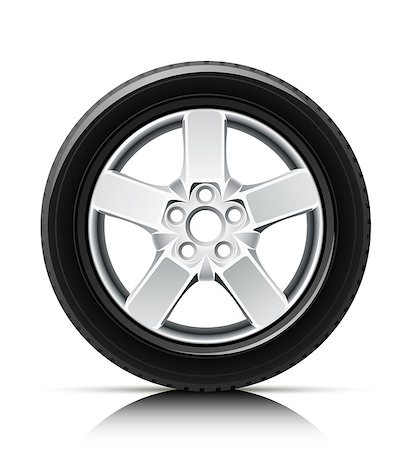car wheel vector illustration isolated on white background Stock Photo - Budget Royalty-Free & Subscription, Code: 400-04400384