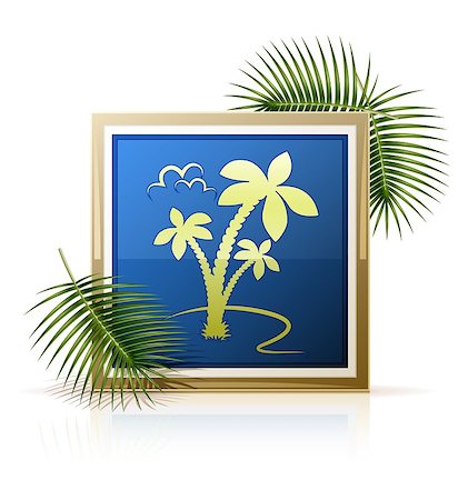 picture tropic palm vector illustration isolated on white background Stock Photo - Budget Royalty-Free & Subscription, Code: 400-04400388