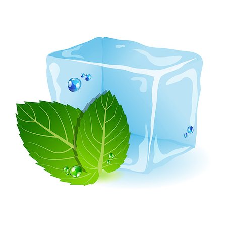 Vector picture with ice and mint leaf Foto de stock - Royalty-Free Super Valor e Assinatura, Número: 400-04400955