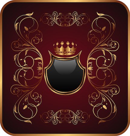 royal crown and elements - Illustration vintage post mark with heraldic elements - vector Stock Photo - Budget Royalty-Free & Subscription, Code: 400-04401199