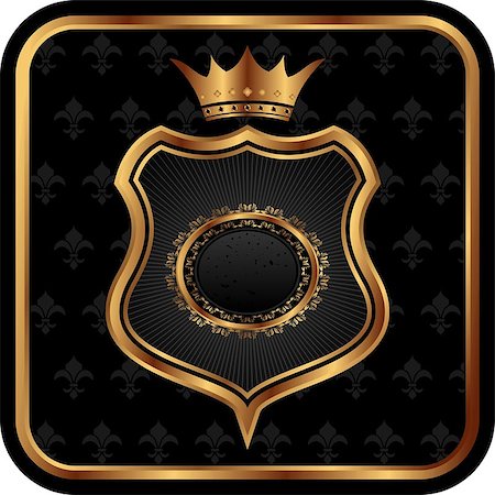 simsearch:400-05690619,k - Illustration elegant gold heraldry frame - vector Stock Photo - Budget Royalty-Free & Subscription, Code: 400-04401205
