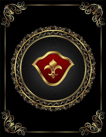 Illustration vintage frame with floral medallion - vector Stock Photo - Budget Royalty-Free & Subscription, Code: 400-04401207