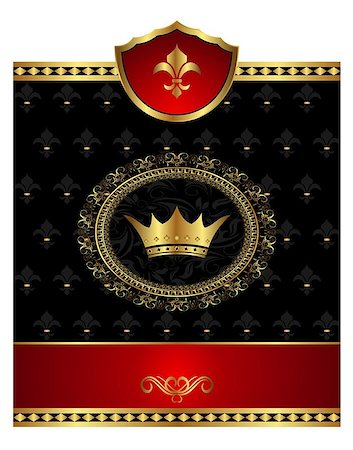 royal crown and elements - Illustration vintage post mark with heraldic elements - vector Stock Photo - Budget Royalty-Free & Subscription, Code: 400-04401201