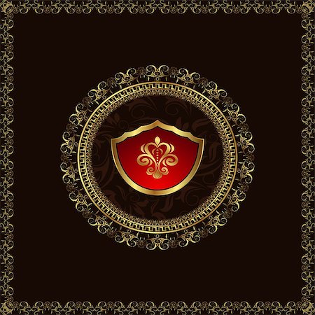 elegant emblems - Illustration vintage frame with floral medallion - vector Stock Photo - Budget Royalty-Free & Subscription, Code: 400-04401213