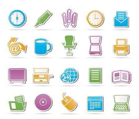 Business and Office tools icons - vector icon set 2 Stock Photo - Budget Royalty-Free & Subscription, Code: 400-04401294